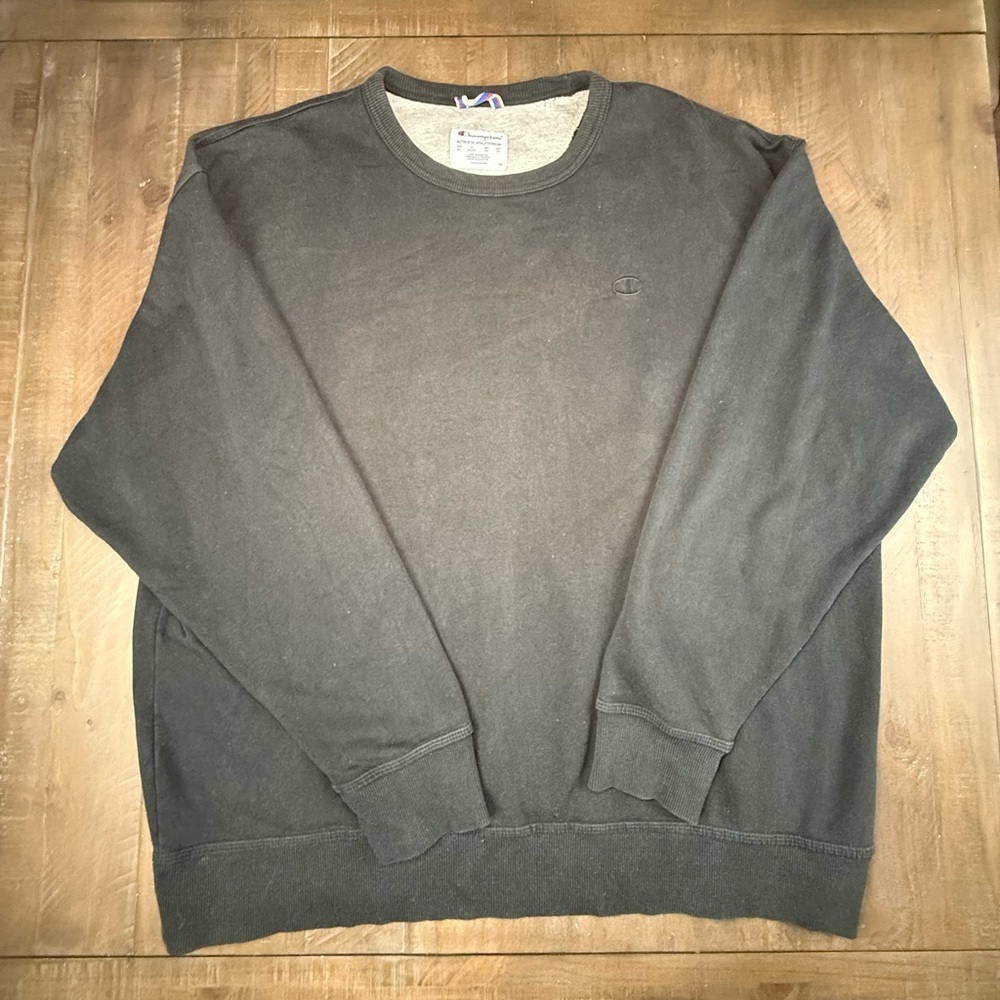 Champion Black Crewneck Sweater Classic Knit